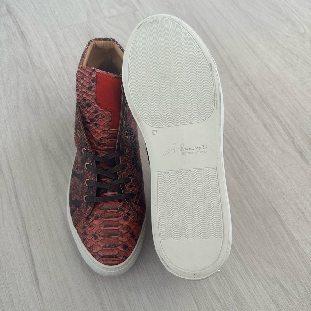 Men’s Python Leather High Top Sneakers - image 5